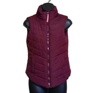 Aeropostale Women's Maroon Puffer Vest